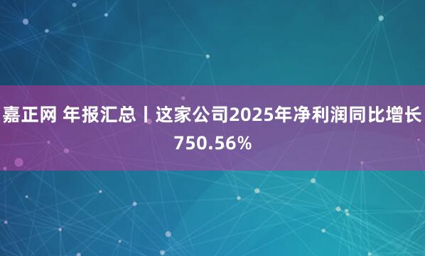 嘉正网 年报汇总丨这家公司2025年净利润同比增长750.56%